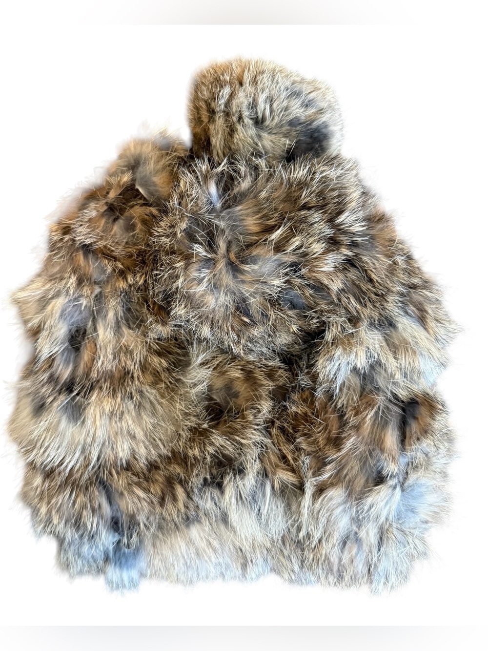 Patrizia Luca Genuine Rabbit Fur Beanie Hat Brown One Size Soft Plush Winter